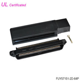 黒64 Pinのプラスチック カバーが付いているCentronicsコネクターの男性IDCのひだが付くタイプ コネクター