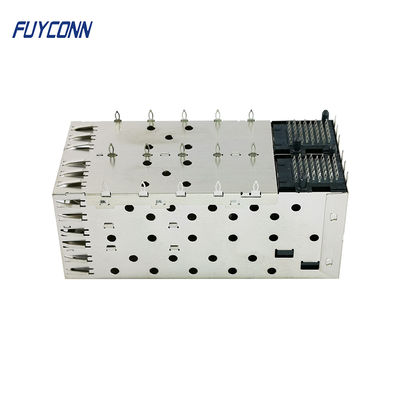 80Pin 2x2 Dual Port SFP Connector Female Press-Fit Nickel Silver