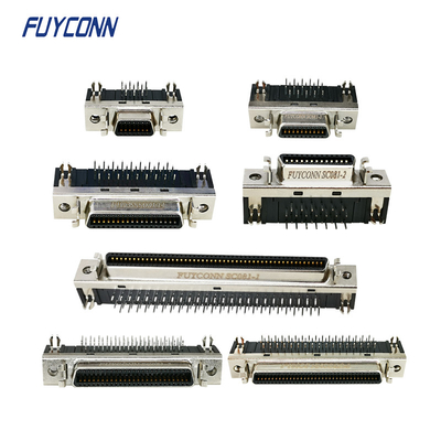 PCB SCSI 女性コネクタ 1.27mm 右角 14P 20P 26P 36P 50P 68P 100P SCSI コネクタ