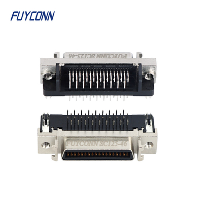亜鉛合金の貝が付いている直角PCB 36 PinのSCSIメス コネクタ