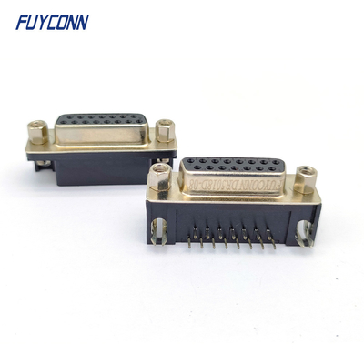 15P直角のD補助的なコネクターの容器女性PCBのコネクター（8.08mm）