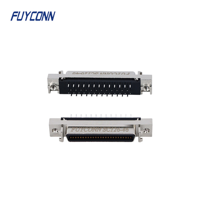 SCSI 50pin亜鉛合金の貝とのまっすぐのサーボ コネクターMDR PCB 1.27mm