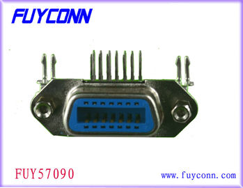 ジャックねじおよび板ロックが付いている 24 の Pin Centronic PCB の直角のメス コネクタ