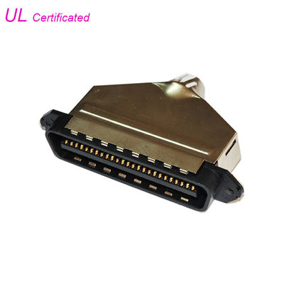 180 程度の金属カバー Centronics 50pin の男性プラグのタイプ コネクター 25 は IDC の男性プラグのタイプを組み合わせます