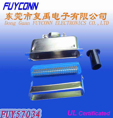 Centronic 50 Pin の男性 180°Cable 出口の Matel のフードが付いている従来の TypeSolder のピン コネクタ