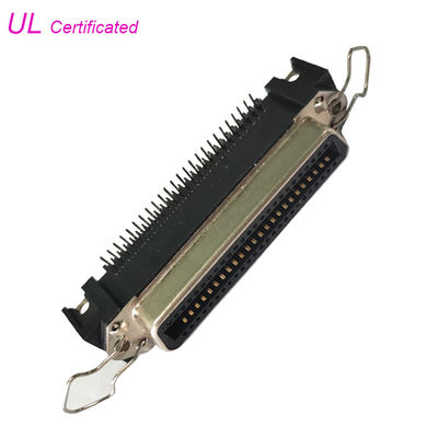 ばね掛け金および板ロックが付いている50のPin Centronic PCBの直角のメス コネクタ