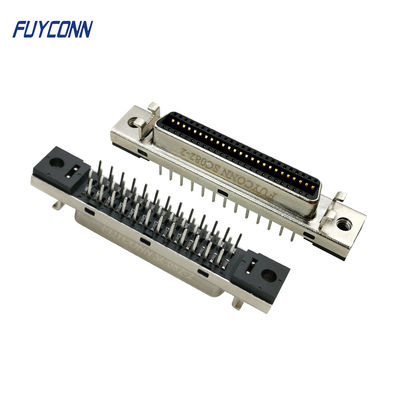 180程度PCBのSCSIコネクター女性50P MDRのサーボ コネクター