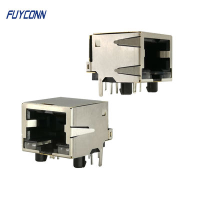 1つの左舷1x8P 8Pin直角PCBの女性RJ45モジュラー コネクター