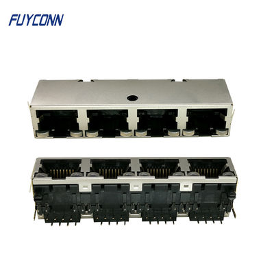 1x4は4*8P 32 Pinの女性のソケットPCB RJ45モジュラー ジャックのコネクターを左舷に取る